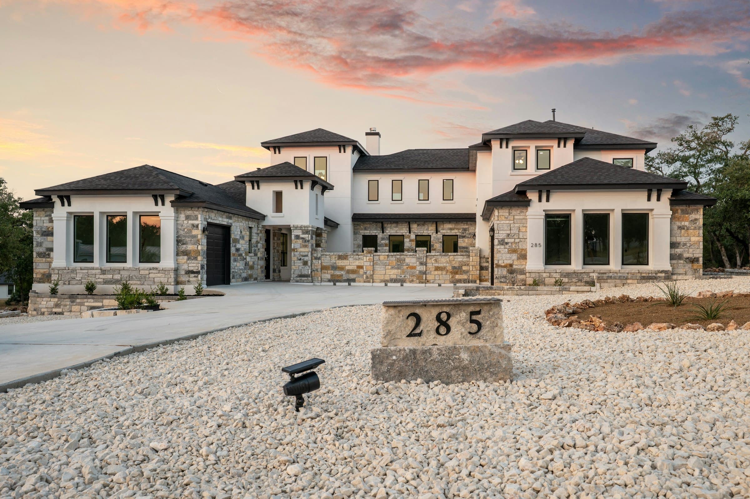 A Texas home at golden hour