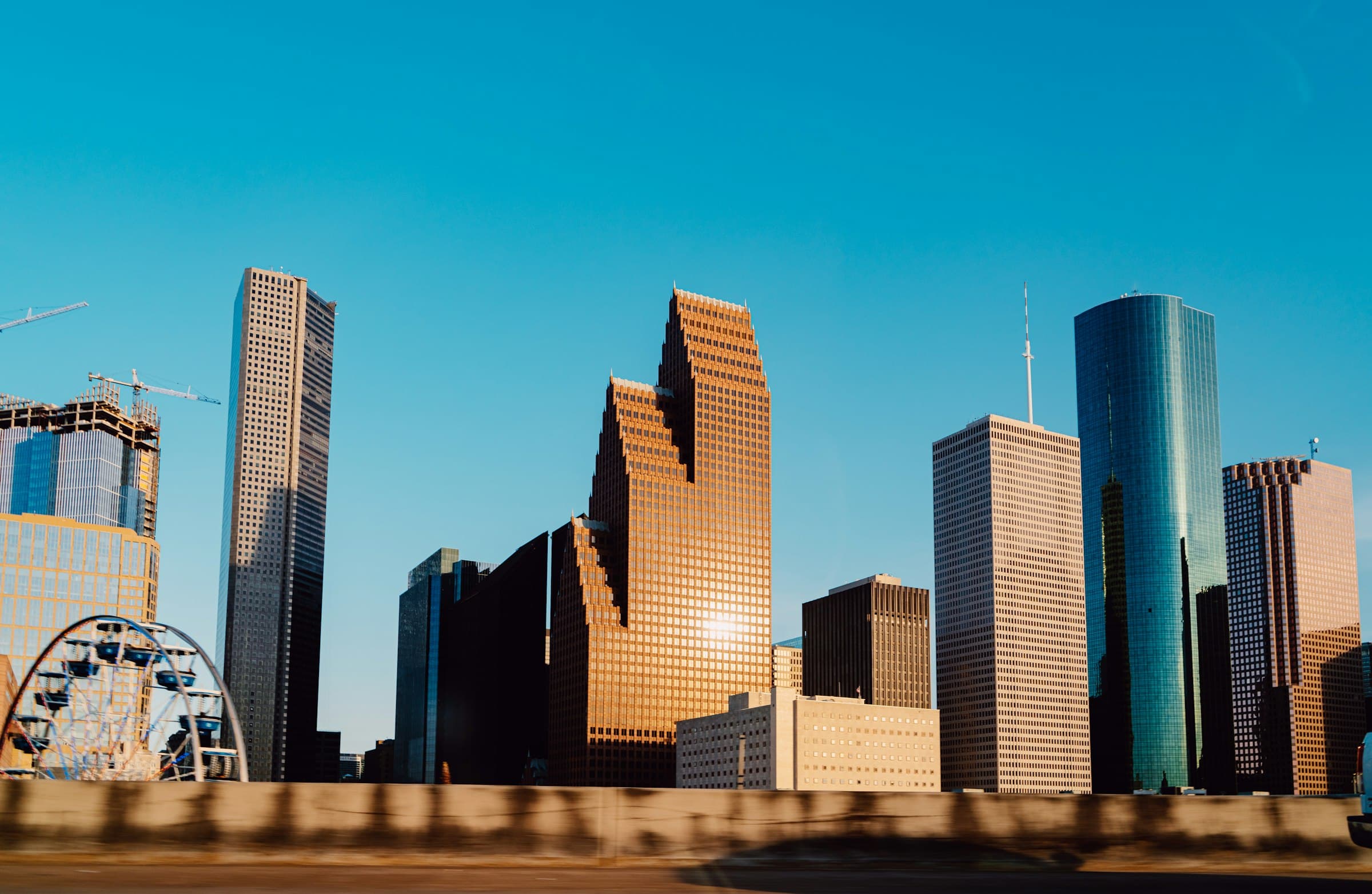 The Houston skyline at night